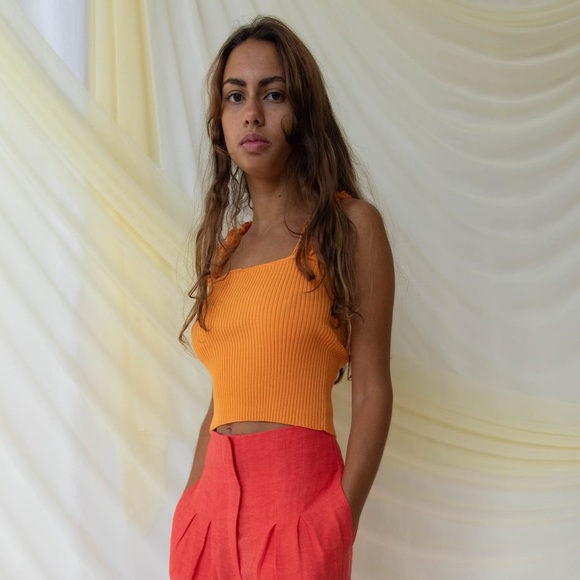 FIND ME NOW - Cora Ruffle Tank - Papaya - Picture 3 of 7